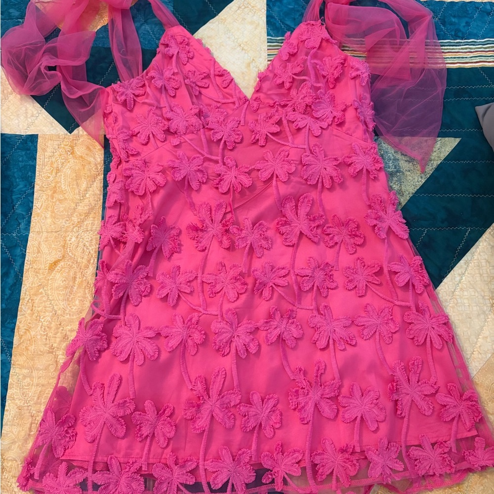 Angel Biba Pink Floral Mini Dress